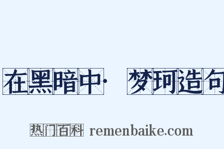 在黑暗中·梦珂造句是什么意思的图片